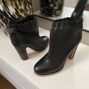 See by Chloe Black Leather cinch boots